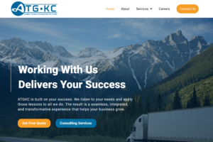 Thumbnail of ArmstrongTransportKC.com website - which we built.