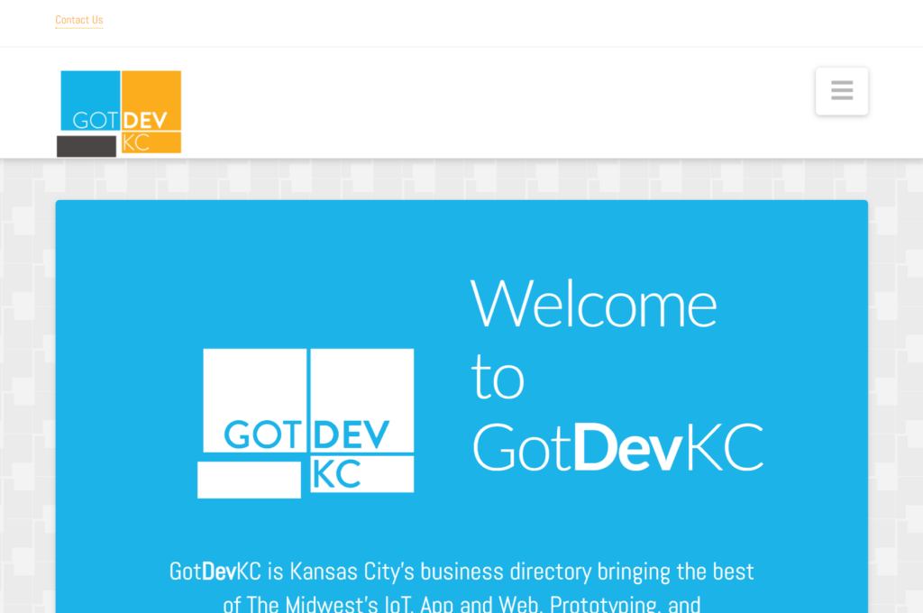 Thumbnail of GotDevKC.com website - which we built.
