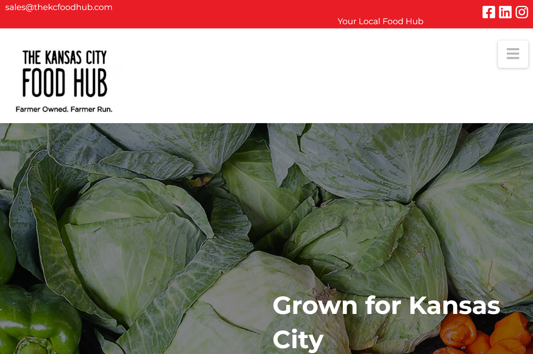 Thumbnail of TheKCFoodHub.com website - which we built.